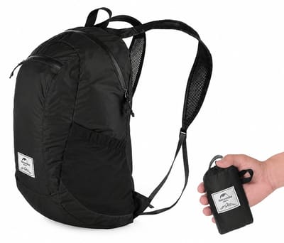 Naturehike Yunyan Opvouwbare Rugzak – 18L – Lichtgewicht Daypack & Dagrugzak – Compacte backpack – Waterbestendig – Reistas voor handbagage – 30D Nylon – Zwart