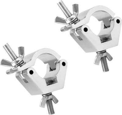 Set van 2 truss haken voor verlichting en luidsprekers, traverse klemmen en bevestigingshaak, 30-35 mm, aluminium legering, ideaal voor evenementen en podiumopstellingen
