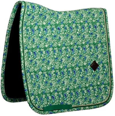 Kentucky Horsewear - Zadeldoek velvet paisley garden printing green/navy dressuur