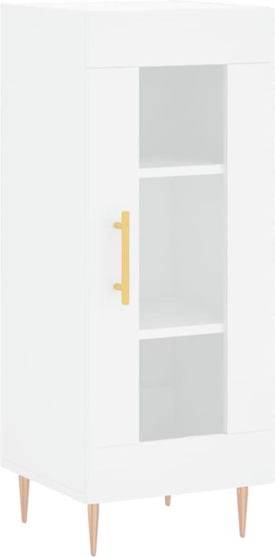 vidaXL - Dressoir - 34,5x34x90 - cm - bewerkt - hout - wit