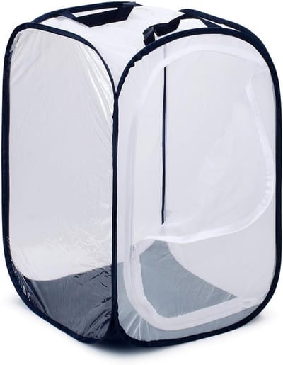 Insecten- en vlinderhabitat - Draagbare netkooi voor monarchvlinders - Insectennetkooi - Lichtdoorlatende broedkast voor zaailingen - Opvouwbaar - Herbruikbaar - Draagbaar - Pop-up - Ademend - Zwart - 40*40*60 cm