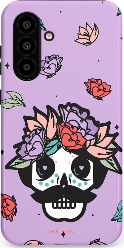 Casetastic Hoesje Geschikt voor Samsung A56 / A36 - Stijlvolle Beschermende Duo-layer Case - Schedel Snor