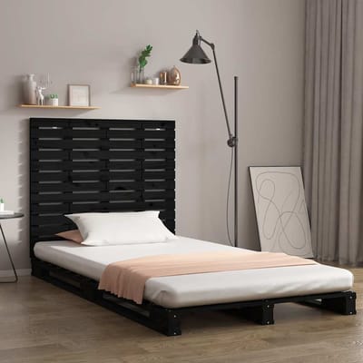 vidaXL - Hoofdbord - wandmontage - 96x3x91,5 - cm - massief - grenenhout - zwart