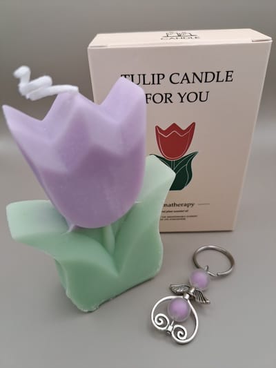 Tulpen Geurkaars - Bloemvormige Geurkaars - Geluksengeltje - een Engeltje voor jou - Engel - Ethetische kaars - Aroma kaars - Tulpen decoratie - Geurkaars - Cadeautje - Kaars geschenk - Hollandse Tulp - Tulpen cadeau - Aromatherapie