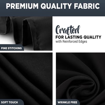 Trimming Shop Zwart rond polyester tafelkleed, 132 inch, premium cirkelvormig linnen tafelkleed, wasbaar stoffen tafelkleed voor dineren, banket, bruiloft, Kerstmis, verjaardag, feesten, 2 stuks