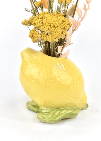 Citroen Vaas - Lemon Vaas - ø 11X10X11CM– hotel chique binnen – accessoires – Fruit vaas
