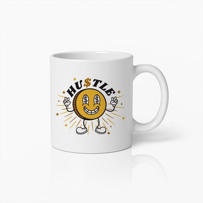 Hustle Mok 330ml – Motiverende Geld Quote Beker – Inspirerend Cadeau voor Ondernemers, Dromers & Doorzetters