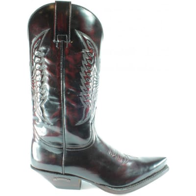 Sendra Boots 2073 Cuervo Florentic Bordeaux Dames Heren Laarzen Cowboy Western Boots Leren Zool Spitse Neus Schuine Hak Glanzend Echt Leer Maat 37
