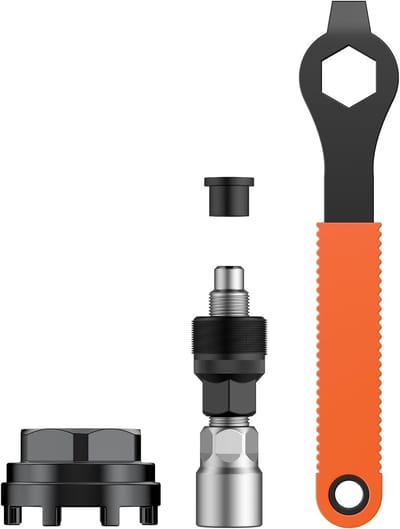 Crankverwijderingsgereedschap voor fiets, 8-tands pedaalgereedschap, dopsleutel en bovenkap voor Shimano en ISIS crankarmen, ideaal voor fietsreparaties en onderhoud
