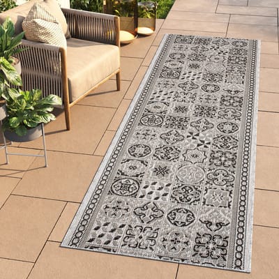 Tapiso Melissa Loper Laagpolig Grijs Indoor Outdoor Vloerkleed Maat- 70x100