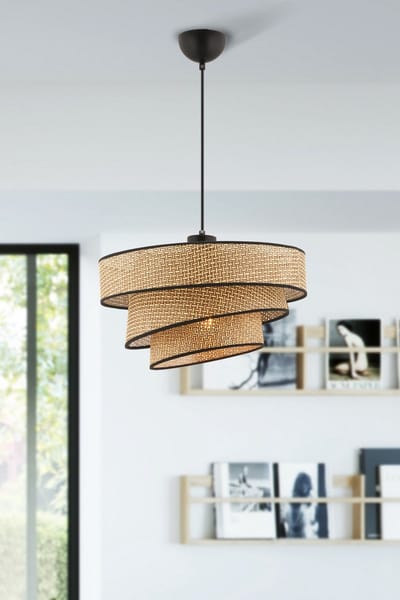 Asir - Kroonluchter - Beige & Zwart - 40 x 40 x 72 cm