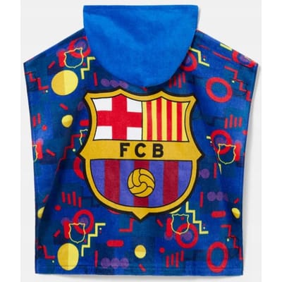 PONCHO SERVIETTE FC BARCELONE 60 x 120 COUVERTURE COTON LEWANDOWSKI SZCZĘSNY
