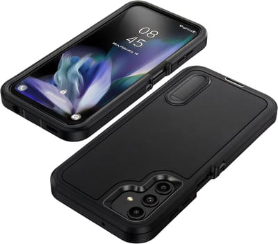 Premium Bescherming Geschikt voor Samsung Galaxy S25 Ultra – 3-in-1 Lederen Flip Cover met Schokbestendig, Anti-Kras, Full Body Bescherming en Kickstand-Zwart