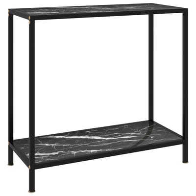 vidaXL - Wandtafel - 80x35x75 - cm - gehard - glas - zwart