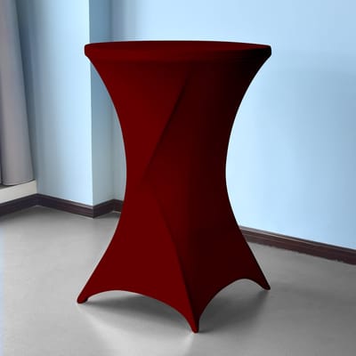 Statafelrok Donker Rood – 2 jaar garantie met Opbergtas - ∅ 80-85 x 110 cm - Statafelhoes - Luxe Extra Dikke Stretch Sta Tafelrok voor Statafel – Kras- en Kreukvrije Hoes - Kylians