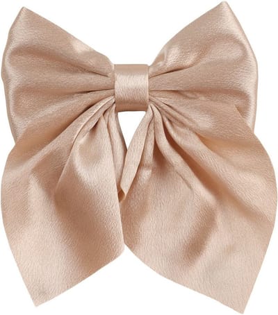 Without Lemon - Haar clip met strik - Haar accessoire - Mode Must-have -Prinses- kinderen en volwassenen - cadeautje- feest- verkleden- accessoires- Champagne White