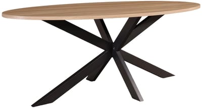 Eettafel ovaal 200cm Rato lichtbruin ovale tafel MDF eetkamertafel