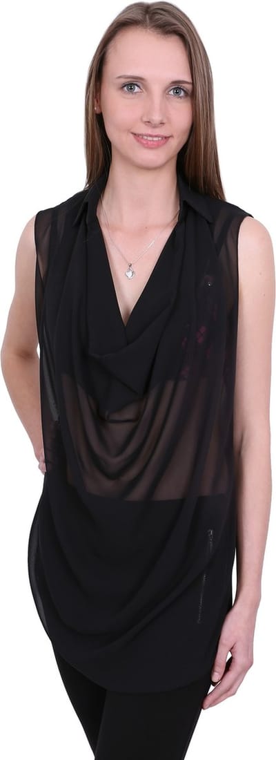 John Zack Zwarte elegante blouse