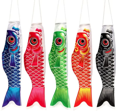 Dailygoods- Vlag Premium Koi Karper - Japanse Stijl - Weerbestendig - Lichtbestendig - Eenvoudig te Installeren - Gedetailleerd Design - Tuindecoratie