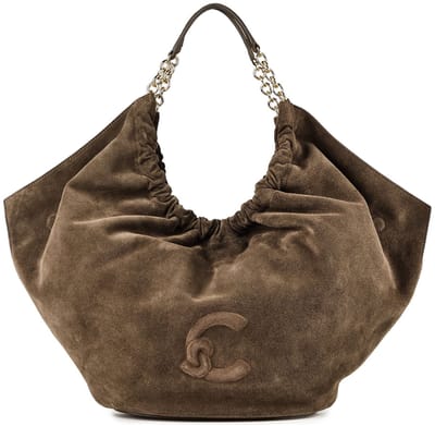 COCCINELLE Leren shopper schoudertas Smash Suede Bim Shopper Fango / Fango donkergroen