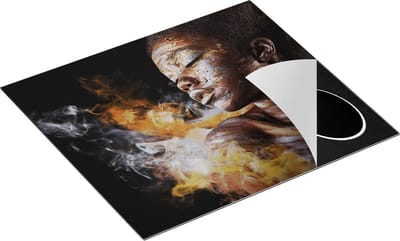 Chefcare Inductie Beschermer Afrikaanse Vrouw met Zilver en Goud - 60x50 cm - Afdekplaat Inductie - Kookplaat Beschermer - Inductie Mat