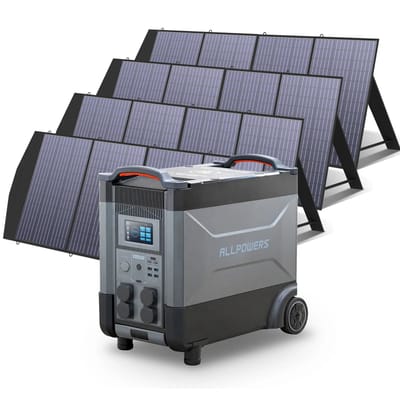 ALLPOWERS Solar Generator Kit 4000W (R4000 + SP033 200W Solar Panel) - R4000+4pcs SP033 200W  Solar Panel