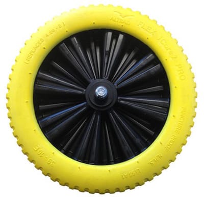 Fort Fort Flex iCore 2 Pro anti-lek kruiwagenwiel geel met 20 cm as