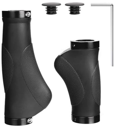 Ergonomische Fietshandgrepen - Stuurgrepen Antislip - Comfortabel Fietsen - Dubbel Lock-on Ontwerp - 222 mm Stuur - Zwart