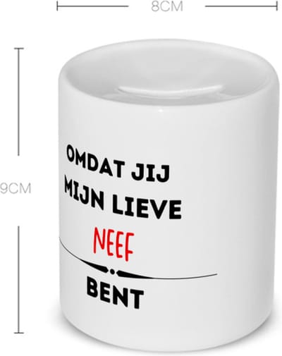 Akyol - omdat jij mijn lieve neef bent Spaarpot - Neef - de liefste neef - verjaardag - cadeautje voor neef - kado - geschenk - 350 ML inhoud