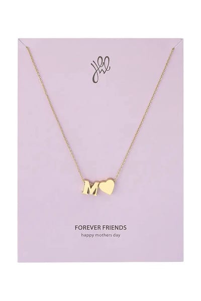Ketting M - ketting - sierraad - letter ketting- cadeau- goud Stainless Steel - love - moeder - initialen ketting