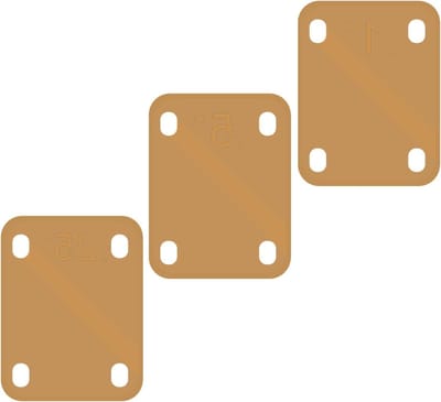 Gitaar Hals Shim Set voor Elektrische Gitaar - Kunststof Gitaarhalsplaat - Gitaarhalspakking met 3 Tapers - Bashals Bescherming en Reparatie - Khaki