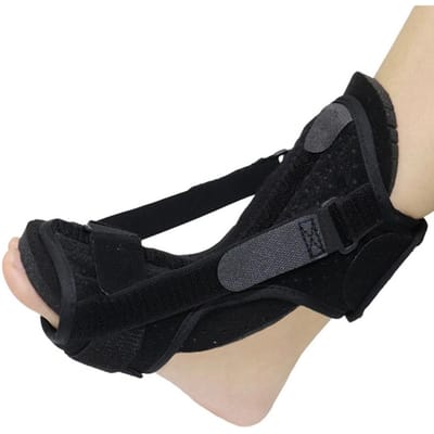 Plantaire fasciitis spalk Verstelbare zweetabsorptie bevestigingsontwerp Spalk Achillespeesontsteking Voetondersteuningsbrace voor mannen One Size zwart