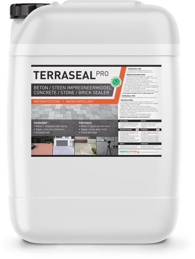 Terraseal Pro 25L / 150m² - Steen en Beton impregneermiddel - Nano coating - Voor het impregneren van Terrastegels - Dakpannen - Schoorsteen, Natuursteen - 100% Waterafstotend - Duurzaam