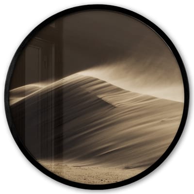Poster in lijst Rond - Fotolijst 40x40 cm - Posters - Woestijn - Zand - Natuur - Duin - Ronde posterlijst zwart - Decoratie - Wanddecoratie woonkamer - Muurdecoratie slaapkamer
