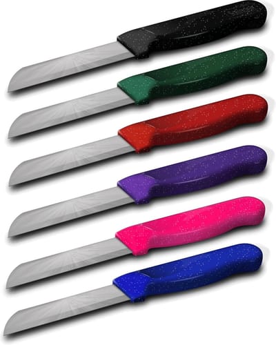 Solingen Schilmesje Robuust Handvat – RVS Glad – 18,5 cm met Blade Cover – Mix Glitter – 6 delig