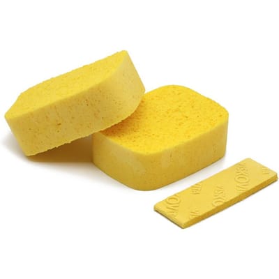 3 Pièces Éponge Gonflable en Porcelaine Dentaire Matériaux de Laboratoire Dentaire Éponge Viscose Coton Absorbant Outils pour Techniciens yellow