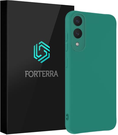 Hoesje Geschikt voor Samsung Galaxy S25 Edge - Sterk & Shockproof - Siliconen Case - Hoes Cover - Donkergroen