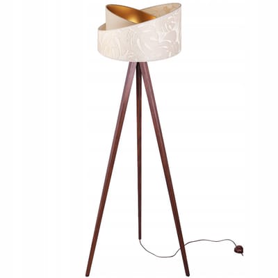 Light-Home WERONA - Vloerlamp - Tripod - Hout - Stoffen Lampenkap - Palissander