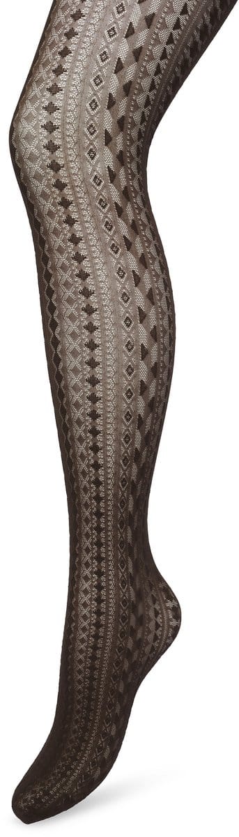 Bonnie Doon Grafische Panty 40 Denier Bruin Dames maat S/M - Grafisch - Print - Gladde Naden - Maximaal Draagcomfort - Chique Panty - Geometrie Tights - Feestelijk - Bracken - BP221902.158