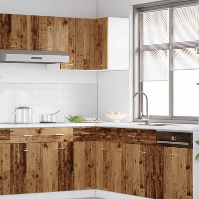 vidaXL - Hanghoekkast - Lyon - 57x57x60 - cm - bewerkt - hout - oud - houtkleurig