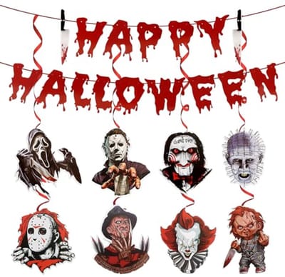 Slingers voor Halloween en griezelparties | Wervelachtige hangdecoratie voor een angstaanjagende sfeer