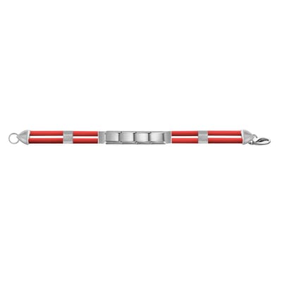 Quiges - 9mm -Schakel - armband - Zilveren Glanzend - Rood - Geschikt voor - Bedel - SchakelBedel - italy bedels