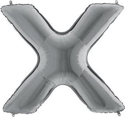 Folieballon letter X zilver (100cm)