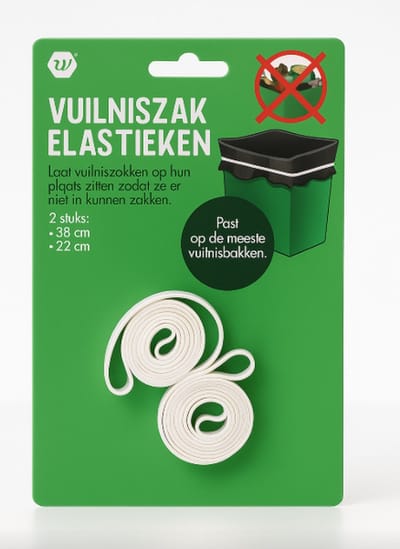 Vuilniszak elastiek - Vuilnis - Elastiek - Vuilnisbak - Elastieken - 2 stuks - 38cm - 22 cm - Vuilniszakken.