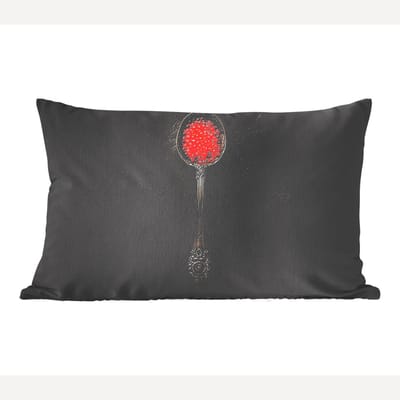 Sierkussens - Kussentjes Woonkamer - 50x30 cm - Zwart - Lepel - Caviar