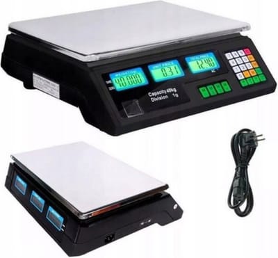 Weegschaal - Winkelweegschaal - 40 kg - LED Display - Waterdicht - Prijzenweegschaal - Prijsrekenweegschaal - Winkel Weegschaal - Geschikt voor Handel - Marktweegschaal - Horeca Weegschaal - Prijsweegschaal