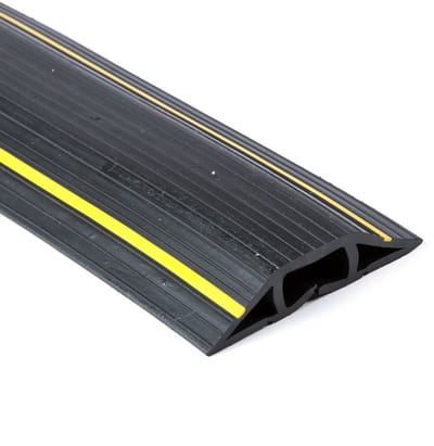 Rubbermagazijn - Kabelgoot - 3 kanalen - Zwart/geel - Lengte = 9 meter - BxH=77x16mm - Kabelbeschermer - Veilige verwerking van kabels - Kabelgoot