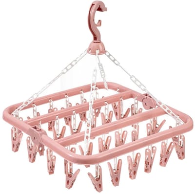 Dailygoods- Droogrek Draaibaar - Wasrek Inklapbaar - 32 Klemmen - Antislip - Opvouwbaar - Hoogwaardig PP-Plastic