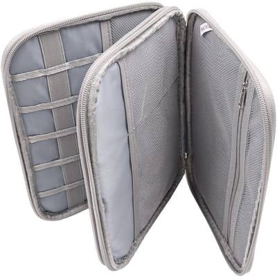 Dailygoods - Elektronica Travel Organizer - Draagbare Opbergtas - Grijs - Waterdichte Tas voor Kabels - Geschikt voor Mobiele Telefoon en Oortelefoon...