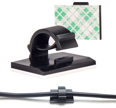 BukkitBow - Kabel Clips - Zelfklevende Zwarte Cable Organizer - Plastic Kabelklemmen voor Auto en Thuis - 50 Stuks